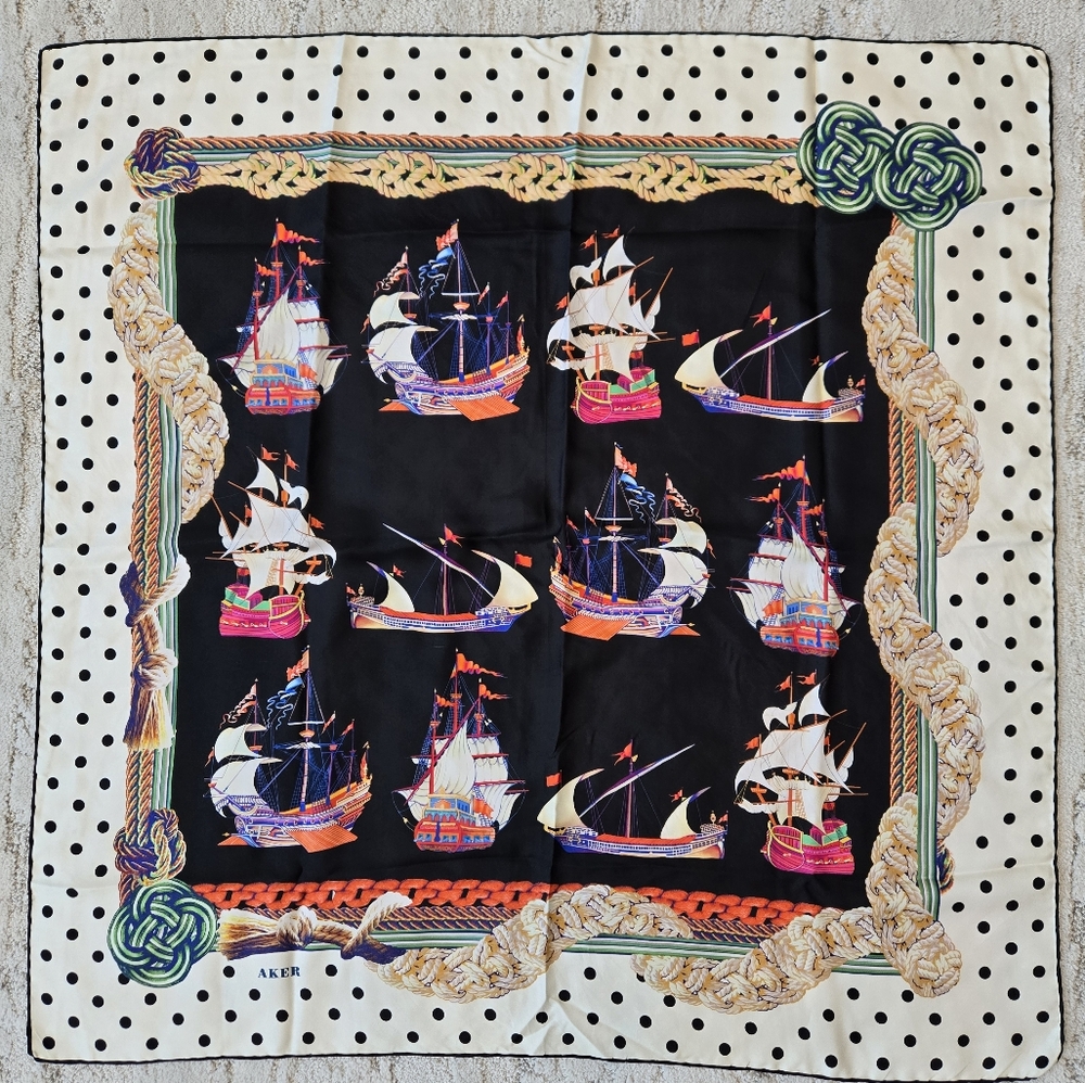 Aker Square Silk Scarf